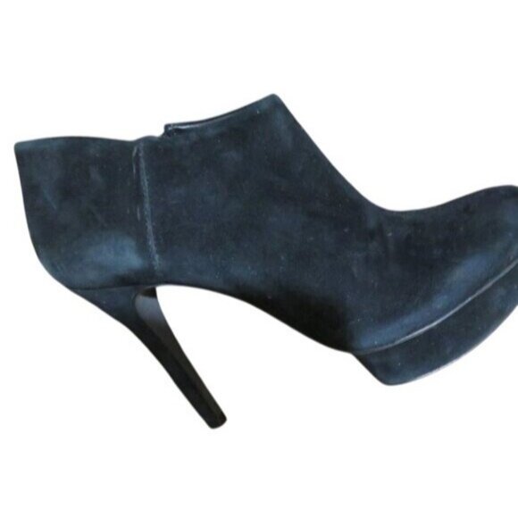 Tory Burch Cidnay Black Suede Leather Platform Ankle Booties Boots size 8.5 - Picture 7 of 12